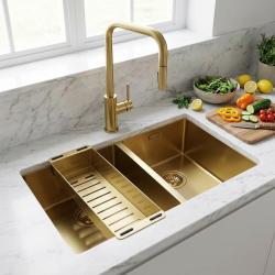 gold-kitchen-sink-with-draining-board